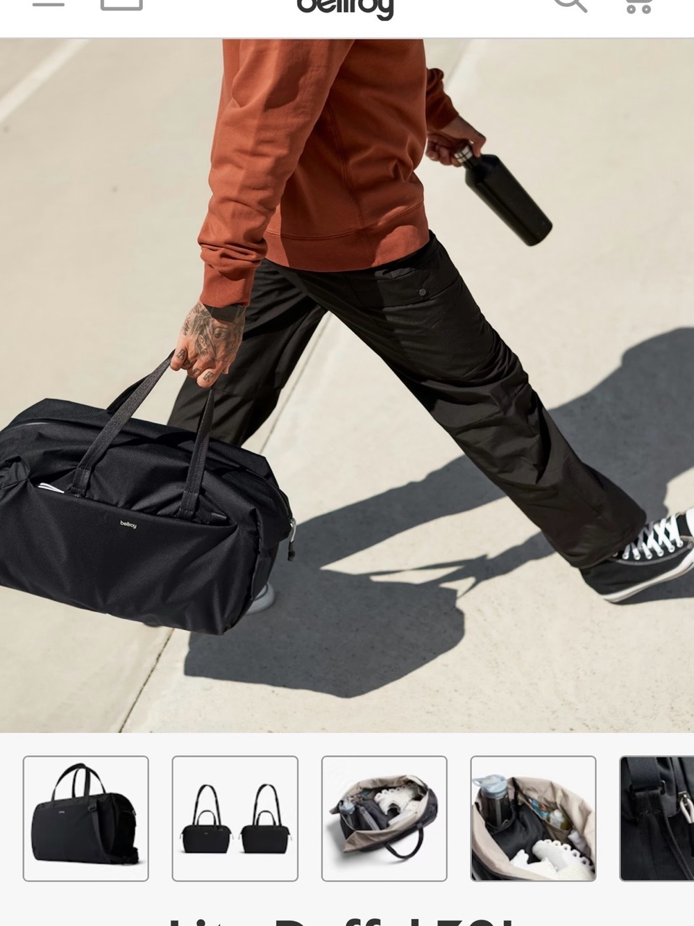 Bellroy Black Lite Duffel 30L - Picture 9 of 10